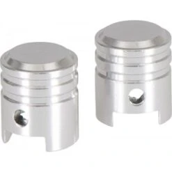 2 Bouchons De Valve BIKE PARTS Caps PISTON Shrader Argent