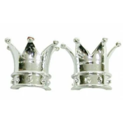 2 Bouchons De Valve TRIK TOPZ Couronne Caps Shrader Argent