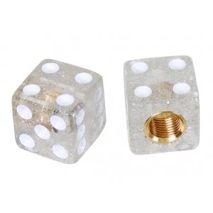 2 Bouchons De Valve TRIK TOPZ Dé Caps Shrader Translucide & Blanc 3 2 Bouchons De Valve TRIK TOPZ Dé Caps Shrader Translucide & Blanc