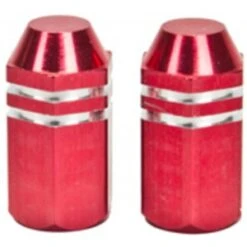 2 Bouchons De Valve TRIK TOPZ Hex Caps Shrader Rouge