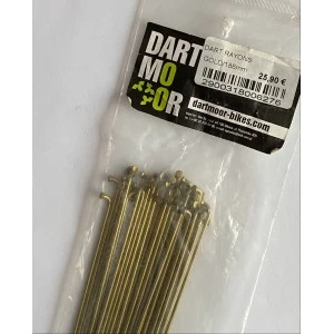 Pack De 36 Rayons DARTMOOR Spokes Acier / 186mm Or 3 Pack De 36 Rayons DARTMOOR Spokes Acier / 186mm Or