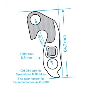 Marwi Patte De Dérailleur GH-084 SPECIALIZED VTT Epaisseur 8,5mm / Hanger / Schaltauge 5 Marwi Patte De Dérailleur GH-084 SPECIALIZED VTT Epaisseur 8,5mm / Hanger / Schaltauge – Image 3