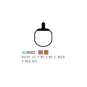 Plaquettes ASHIMA AD0502-SM Semi Metal HAYES GX2 MX2 MX3 SOLE 4 Plaquettes ASHIMA AD0502-SM Semi Metal HAYES GX2 MX2 MX3 SOLE – Image 2