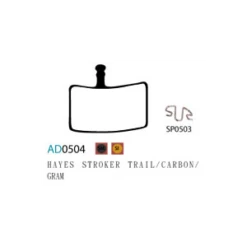 Plaquettes ASHIMA AD0504-SM Semi Metal HAYES Stroker Trail / Carbon / Gram -Magasin De Sport De Vélo plaquettes ashima ad0504 sm semi metal hayes strocker trail carbon 1