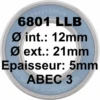Roulement ENDURO Bearings 6801 LLB 12x21x5 ABEC 3