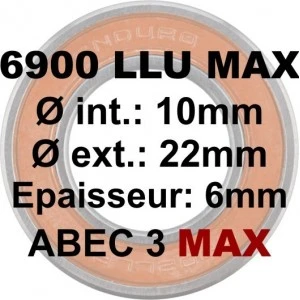 Roulement ENDURO Bearings 6900 LLU MAX 10x22x6 ABEC 3 MAX 3 Roulement ENDURO Bearings 6900 LLU MAX 10x22x6 ABEC 3 MAX